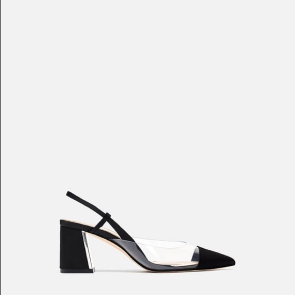 Zara Heeled Slingback Vinyl Shoe